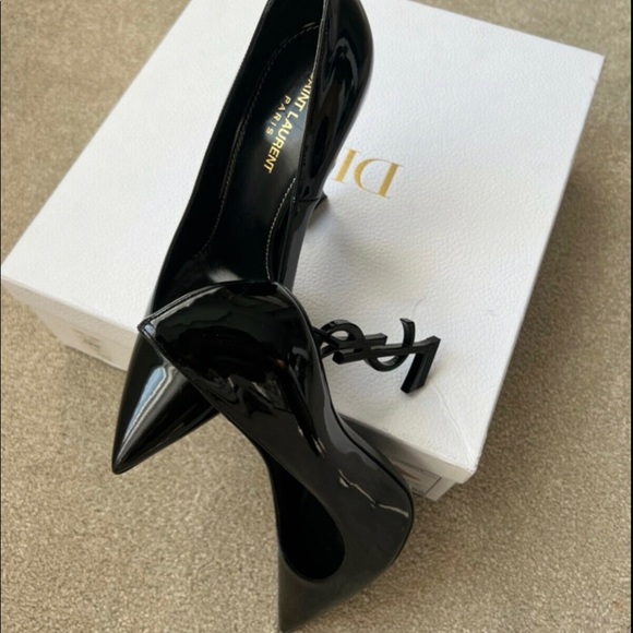 NEW SAINT LAURENT Opyum YSL Heels Sz 40 Black - Picture 2 of 6